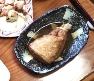 堂守豆富店　巨大巾着