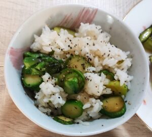 いもっこ市　アスパラで作った　アスパラご飯