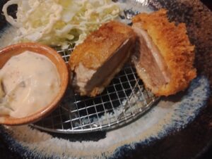 函館　柏木町　庄平　ランチ　豆乳担々麺&ヒレカツハーフ＆ハーフのヒレカツ 