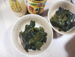 木古内　道の駅　みそぎの郷きこない　春わかめ　食卓